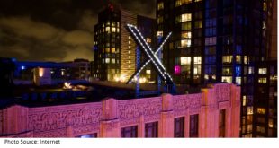 X placed on Twitter building