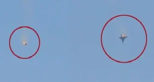 US F-15 fighter jet engulfed in flames as it crashes in Kuwait, pilot ejects with parachute visible