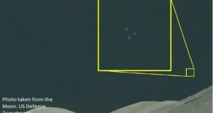 Declassified Pentagon UFO files website war.gov/ufo showing Apollo 17 triangular formation image and military sensor videos of unidentified aerial phenomena