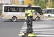 Smart robot traffic police officer deployed on a street in Hangzhou, China.