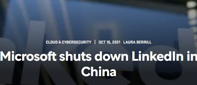 Microsoft shut down LinkdIn in China